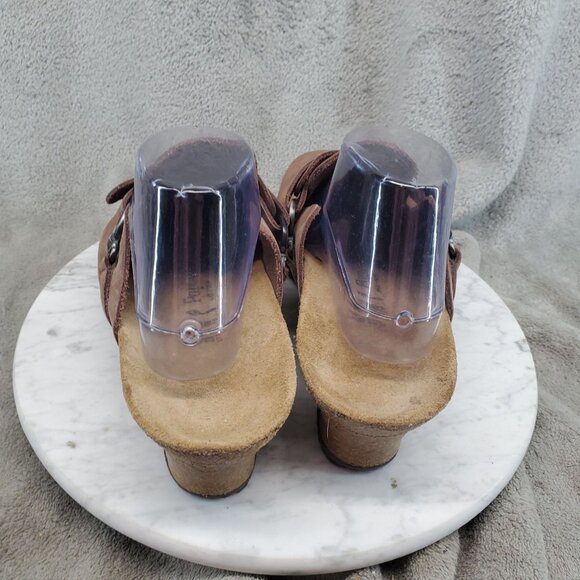 Birkenstock Shoes Womens EU 42 US 11-11.5 Brown Leather Papillio Wedge Clogs - Picture 5 of 11